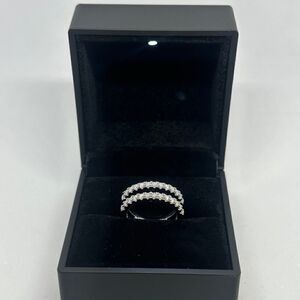 Moissanite Diamond Wedding Ring Enhancer GRA Double Row Band Brilliant Size 8